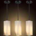 3 Pack 1 Light Square Natural Alabaster Marble Modern Industrial Farmhouse Hanging Kitchen Island Pendant Ceiling Light Fixture, Grey Finish Over Sink Restaurant bar Corridor