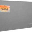 Bulletin Board, 36 x 24 inches Felt Board - Decorative Pin Board, Cork Board Alternative for Wall, 3' x 2' Foldable Self-Adhesive Vision Board Prayer Board with 20 Pushpins - Gray