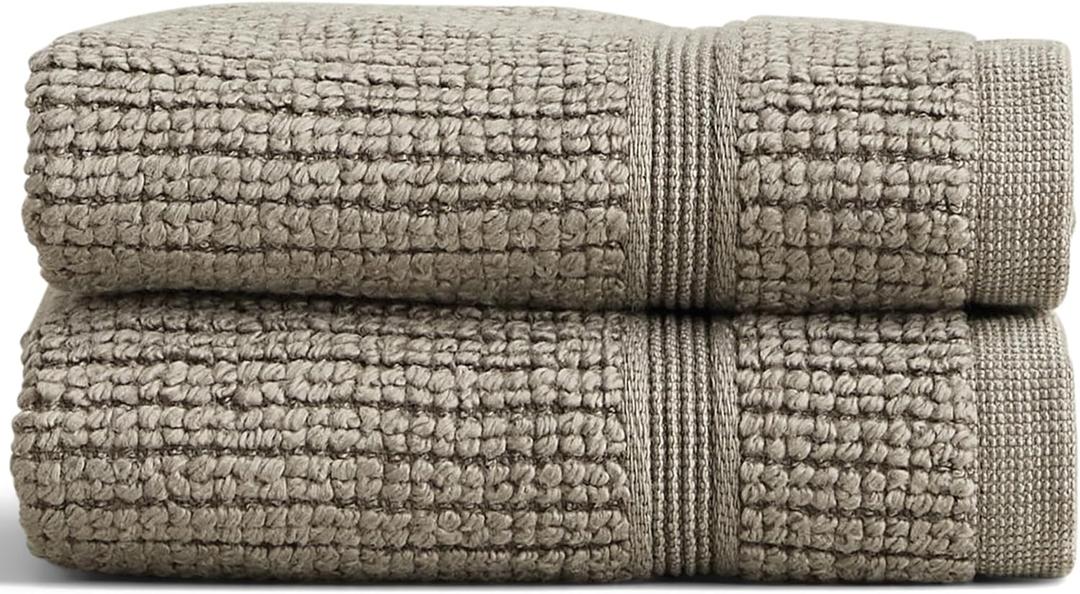 Preston Lane Douro Washcloth Set 2 Pack Luxury Cotton Towels, Ultra Soft & Absorbent, Quick-Dry Spa-Quality Bathroom Towels, Made in Portugal, Eucalyptus