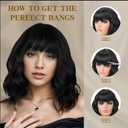 Blonde Wig with Bangs Short Wavy Wigs for Women Ombre Honey Blonde Curly Shoulder Length Bob Wig Synthetic fiber Wigs for Cosplay Daily Party Use (14 Inch)