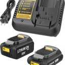 Powilling DCB206 DCB230 Lithium Battery for-Dewalt 20V Battery+DCB118 Charger DCB107 DCB105 DCB101 DCB115 for-Dewalt Battery DCB204 DCB206 DCB200 DCD/DCF/DCG-Dewalt 20V Max Battery (Yellow)