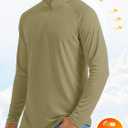MAGCOMSEN Men's Long Sleeve Sun Shirts UPF 50+ Tees 1/4 Zip Up Fishing Running Rash Guard T-Shirts Outdoor Shirt (Large, Dull Cyan)