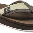 Cobian Mens Roca Rise Synthetic Leather Strap Flip-Flop Sandals (Brown)