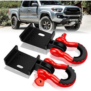 Front Demon Tow Hook Bracket, Front Tow Hooks Mounting Bracket with 3/4" Shackles Fit for Toyota Tacoma 2009-2023