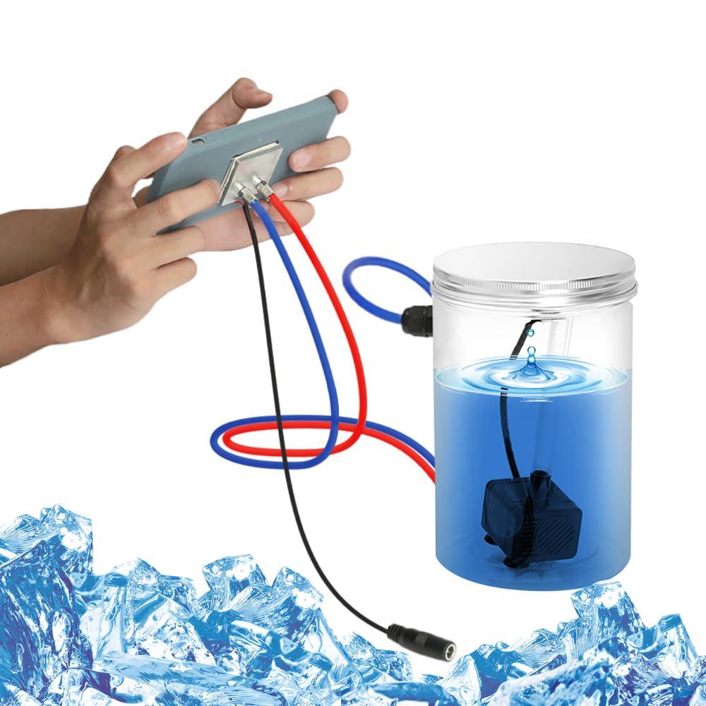 DIY Mobile Phone Cooler for Gaming and Live Streaming, Innovation Highly Efficient Water Cooled Semiconductor Mobile Phone Radiator for Phones Tablets