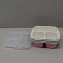 4 Pack Snack Containers, 4 Compartments Bento Snack Box, Reusable Meal Prep Lunch Containers for Kids Adults, Divided Food Storage Containers for School Work Travel (4 Compartments Snack Containers)