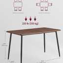 VASAGLE Dining Table for 4-6 People, Modern Farmhouse Dining Room Table, Quick Assembly, Heat-Resistant Tabletop, 55.1 x 29.5 x 29.5 Inches, for Kitchen, Natural Walnut and Ink Black UKDT100K02V2