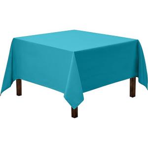 Gee Di Moda Square Tablecloth - 52 x 52 Inch Navy Blue Table Cloth for Small Square or Round Tables - Heavy Duty Washable Fabric - for Buffet Table, Holiday Party, Dinner, Wedding & Baby Shower (Caribbean)