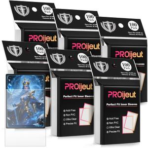 600 Pack Card Sleeves Clear, Perfect Fit Inner Sleeves Ideal for Double-sleeving, Trading Card Sleeve Compatible with MTG, PKM, TCG and Gaming Cards (60 Microns)