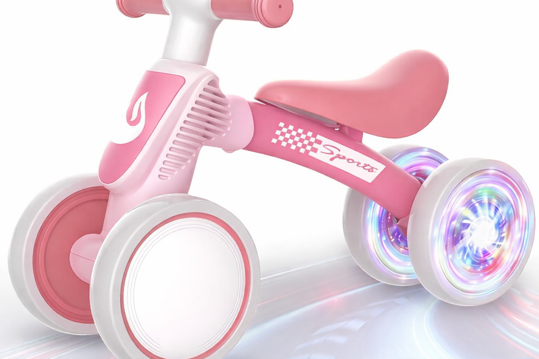 Baby Balance Bike for 1 Year Old Boys Girls, Toddler Balance Bike with No Pedal 4 Silence Wheels & Soft Seat First Bike, One Year Old Girl Birthday Gifts, Pink