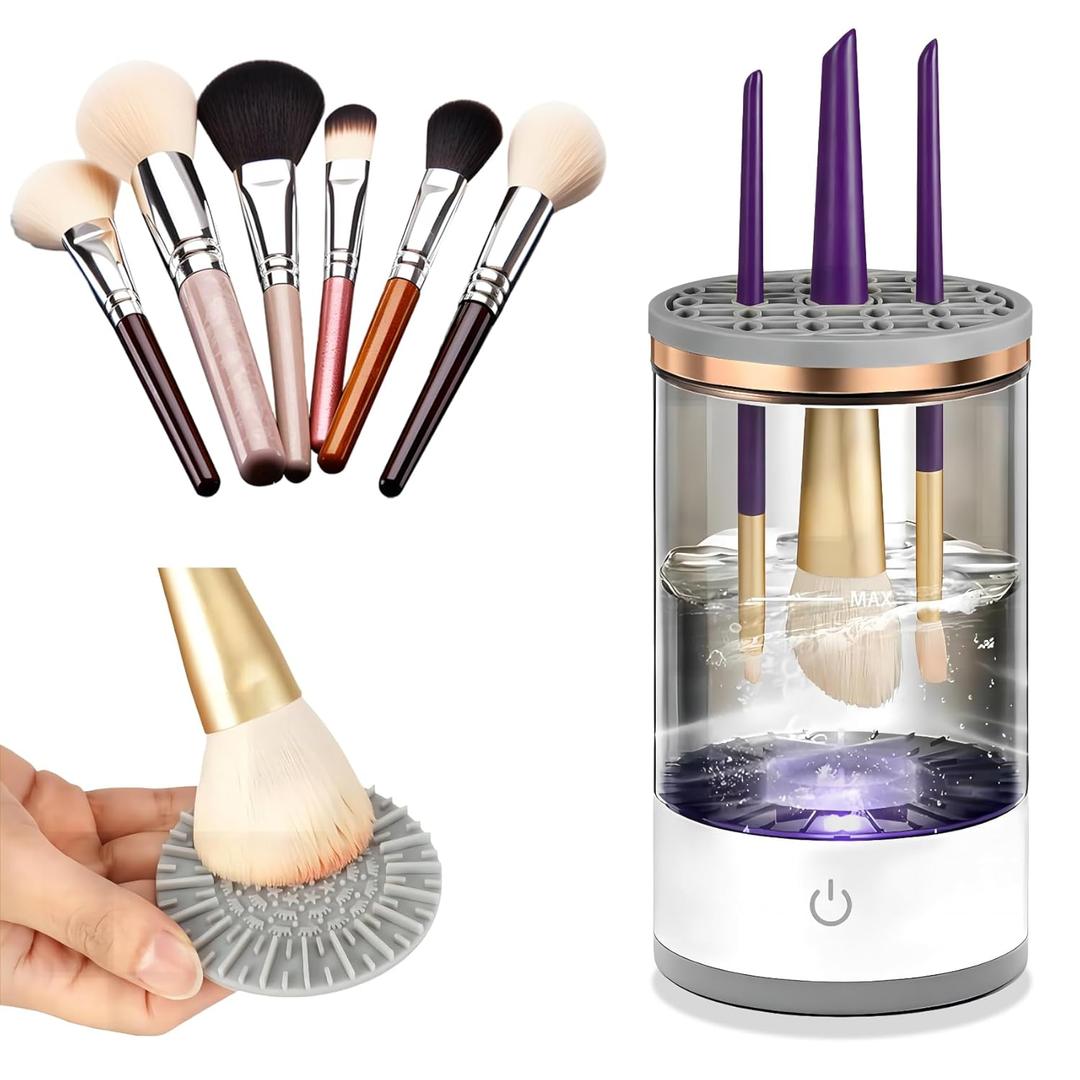 Electric Makeup Brush Cleaner - Portable Compact Design for Travel Home Use - Professional Makeup Brush Cleaning Machine - Automatic Makeup Brush Cleaner