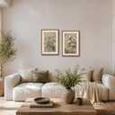 2Pcs Framed Vintage Floral Wall Art, Rustic Botanical Canvas Prints 16x24in