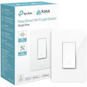 Kasa Smart Light Switch HS200, Single Pole, Needs Neutral Wire, 2.4GHz Wi-Fi Light Switch Works with Google Home, UL Certified, No Hub Required, White