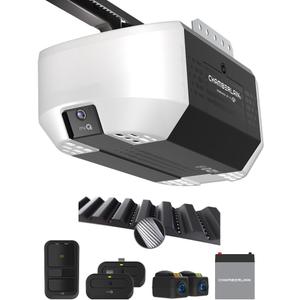 Chamberlain Garage Door Opener 3/4 HP Belt Drive myQ Garage Door Opener with Fixed Camera, Battery Backup, 2Bulb LED Lighting