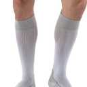 JOBST Sport Knee High 15-20 mmHg Compression Socks, White/Grey, Small
