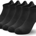 SERISIMPLE Women Ultra Thin Socks Viscose Bamboo Low Cut No Show Ventilating Ankle Anti Odor Arch Support Mesh Socks 5 Pairs (Black, L)
