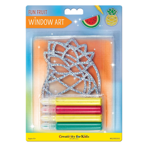 Creativity for Kids Window Art Fun Fruits - Paint and Decorate 2 Suncatchers, Create Your Own Window Art for Kids 2 Pack