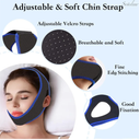 Chin Strap for Snoring Snore Chin Strap for Men & Women Comfortable Jaw Support Snoring Solution Adjustable Effective Snoring Sleep Device Reducing Aid for Women and Men (Blue)