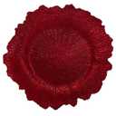13 Inch 12pcs Reef Charger Plates  Elegant Decorative Dinner Plates for Wedding, Holiday Parties, and Formal DiningStylish Table Decor for Festive Celebrations (Red-12XH)