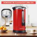 HOMOKUS Commercial Coffee Urn,120 Cup Commercial Coffee Maker,18L Double Wall Stainless Steel Large Hot Coffee Dispenser Hot Water Urn,1500W Quick Brew Electric Coffee Percolator (Red)