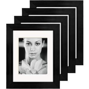 Malden 11x14 Matted Picture Frame - Made to Display Pictures 8x10 with Mat, or 11x14 Without Mat - Black