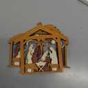 Bucherry 6 Pcs Wooden Christmas Nativity Scene Ornaments Bulk, 2025 Christian Religious Jesus Ornaments for Christmas Tree Nativity Scene Gifts, The Birth of Jesus Decoration(House)