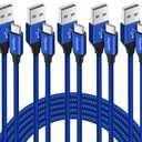 etguuds USB A to USB C Cable 5-Pack (3/3/6/6/10 ft), Fast Charging Type C Charger Cord for iPhone 17 16 15 Pro Max Plus Air, Samsung Galaxy S25 S24 S23 S22 S21 S20 A56 A17 A16, Pixel, Moto G, Blue