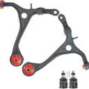 4pc Front Lower Control Arms w/Ball Joints for 2003-2007 Honda Accord, 2004-2008 Acura TSX, PU Bushing Lower Control Arms & Ball Joints, Replacement K640289 K640290, Wrinkle Black