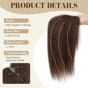 S-noilit Human Hair Toppers for Women,3603D Cover Hairs Topper for Women no Bangs Hand-Tied Invisible Upgrade Swiss Base Middle Part Clip in Hairpieces Mocha Brown 12inch