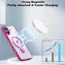 Compatible with iPhone 16 Case with Magnetic Ring Stand [Compatible with Mag-Safe] [Full Camera Lens Protector] Soft Plating Clear Phone Case for iPhone 16 6.1", Rose