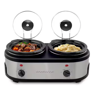 Ovente Dual Buffet Station Slow Cooker & Serving Station - Slo215br