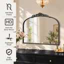 Vintage Black Arched Mirror: 32"x24" Baroque Antique Vanity Mirror