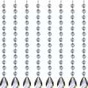 1ft 8pcs Teardrop Crystals Garland, Hanging Chandelier Crystals Prism Beads Chain for Wedding Home Decoration Clear GOLDENHAITAI (50mm)