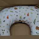 Boppy Nursing Pillow - Firm, Ergonomic U-Shaped Bottle and Breastfeeding Pillow with High Lift for Comfort and Support, Spacious Surface - Neutral Plants and Animals