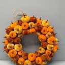 16 Inch Halloween Velvet Pumpkin Wreath