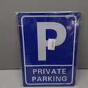 2-Pack Private Parking Signs - Aluminum Signage for Outdoor Use, Blue, 25 X 35 cm