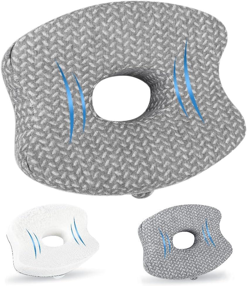 Knee Pillow for Side Sleepers, Knee Pillow - Soothing Pain Relief for Sciatica, Back, HIPS, Knees, Joints Pain, Memory Foam Leg Pillow Pregnancy Pillow Removable and Washable Cover (Grey)