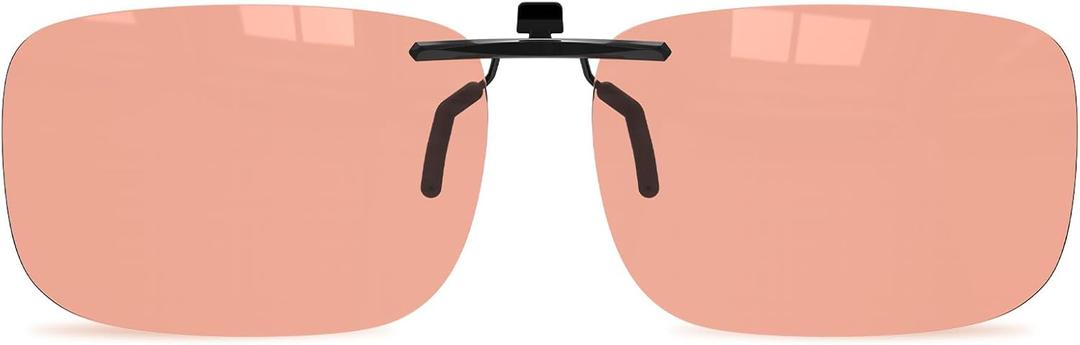 Goiteia FL-Rose Clip on Migraine Glasses, Light Sensitivity Glasses for LED Glare/Screen Light/Migraine Relief (M - Non Flip Up: No Clip Blocking Your View)