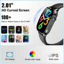 Smart Watch for Men, 2.01" AMOLED Curved Display Fitness Tracker with Answer/Make Calls, 100+ Sport Modes, Fitness Watch with 24/7 Heart Rate/Sleep Monitor/Pedometer, IP68 Waterproof, for Android iOS