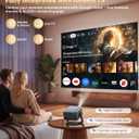 Smart 4K Projector [Google TV Stick Built-in & 360° Stand] with WiFi 6, Bluetooth 5.3, HDR10, 30W Hi-Fi, AI Auto Focus, Outdoor Portable Short Throw Movie Projector for Home Theater Bedroom Ceiling
