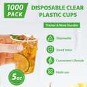 Lilymicky 1000 PACK 5 oz Clear Plastic Cups, Small Disposable Drinking Cups, 5 Ounce Clear Beverage Tumbler for Tasting, Drinking, and Party, 5 OZ-1000ct