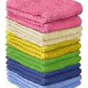 ECO Towels - 24 Pack Soft Washcloths, 100% Natural Cotton, 12x12 Inch Face Towels for Bathroom, Spa, Gym & Hotel Use, Highly Absorbent & Quick Dry, Reusable Cleaning Cloths for Home