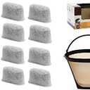 GOLDTONE 8-12 Cup Coffee Filter & Set of 12 Charcoal Water Filters fits Cuisinart Coffee Maker and Brewers. Replaces your CUISINART #4 Cone Reusable Coffee Filter & CUISINART Water Filter