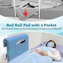 Hospital Bed Rail Covers Padded Foam Bed Rail Bumper Padding Elderly Adults Bedside Fall Protector Pads Seniors Safety Guard Bed Railing Cushion Pad Cover Only(Thicken 1pc)