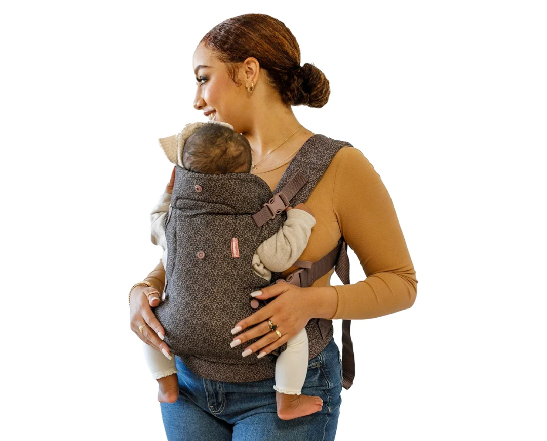 Infantino Flip 4-in-1 Convertible Baby Carrier, Adjustable, Ergonomic Babywearing, Registry Essential, Baby Carrier for Newborn to Toddler, Leopard