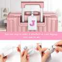 4 x Sodsay 2 PCS Initial Luggage Tag, Luggage Tags for Suitcases Cute Sequin Letter PU Leather Travel Bag Baggage Tags Privacy Cover ID Label for Women Kids Teens Men(J, White Leather+Hot Pink Letter)