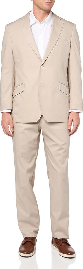 COCONUT GROVE Men's Perfect Poplin Modern Fit Suit, Oyster Size 40SH