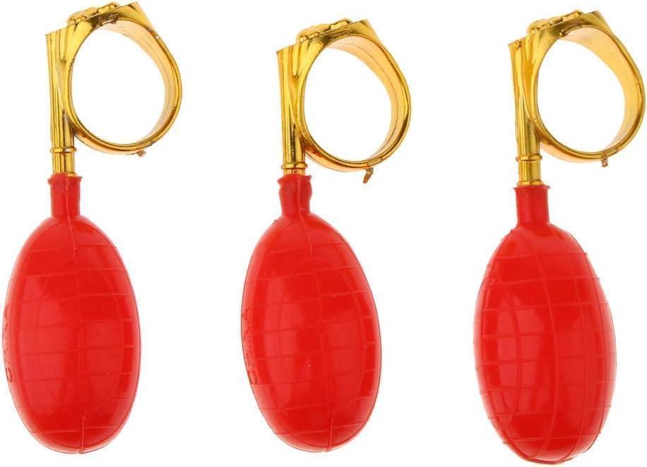 3Pcs Red Water Squirt Ring Reusable Prank Spray Set for April Fools/Gag Gifts, Outdoor Summer Fun, Practical Joke Props, Pool Party Favors