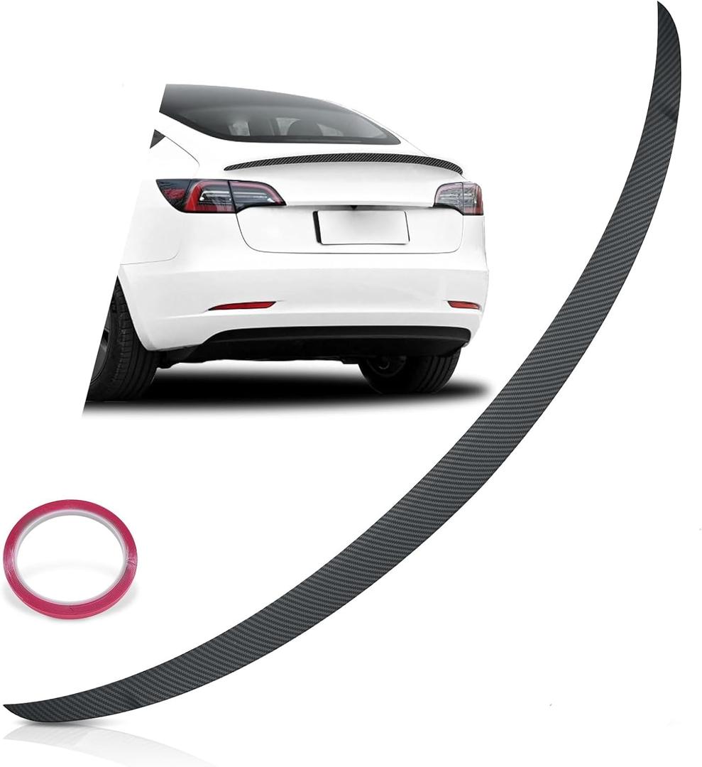 Rear Spoiler Fit for Tesla Model Y 2021-2024/Model 3 2021-2024, Upgraded Version for Multiple Model 3/Y Models, for Model Y Model 3 Accessories(Matt Carbon Fiber Pattern)