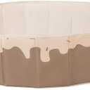 Foldable Ball Pit for Toddlers Large Foldable Puppy Dogs Cats Baby Infant Kids Portable Corner Ball-Pit Big Pop Up Collapsible Soft Play Tent Indoor Outdoor (Balls no Include) Beige Doughnut